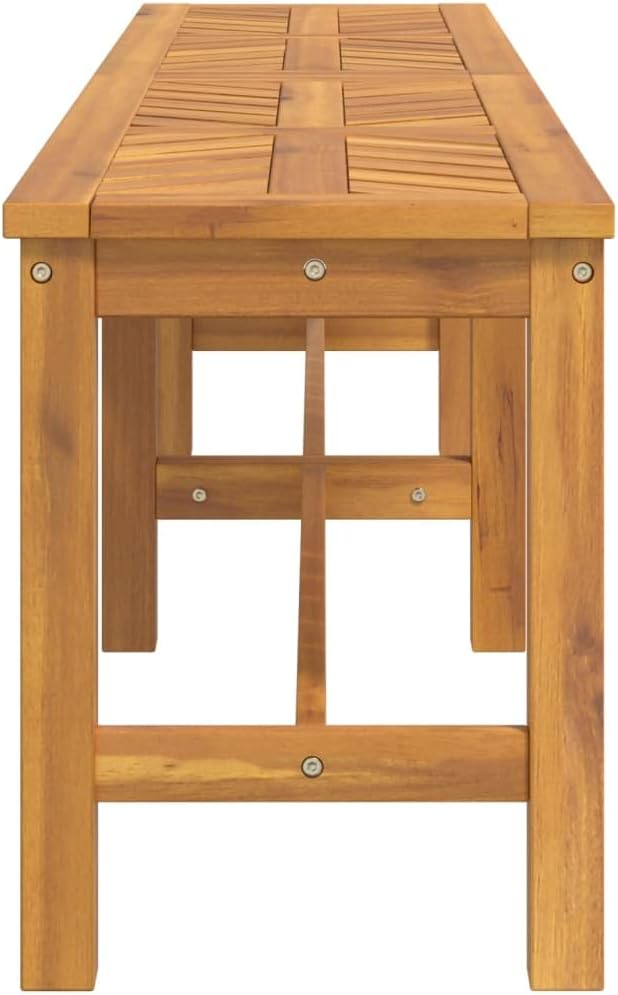 Patio Bench Wooden Garden Bench Porch Bench Patio Bench Outdoor Bench for Outdoor porches, lawns, Balconies and backyards. 70.9" Solid Wood Acacia