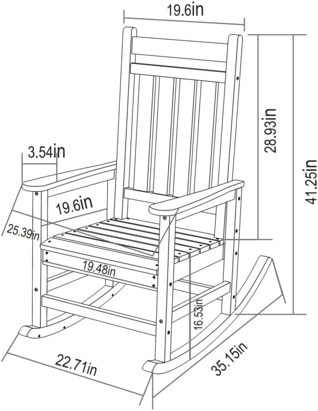 Outdoor Rocking Chair Set with Side Table, 3-Piece Rocking Chair Set with Wood-Texture, All Weather-Resistant - Photo 7
