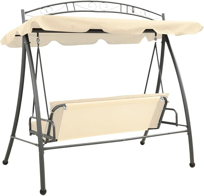 Outdoor Garden Swing Seat with Canopy, Convertible Bench Chair for Patio Porch Backyard - Photo 4