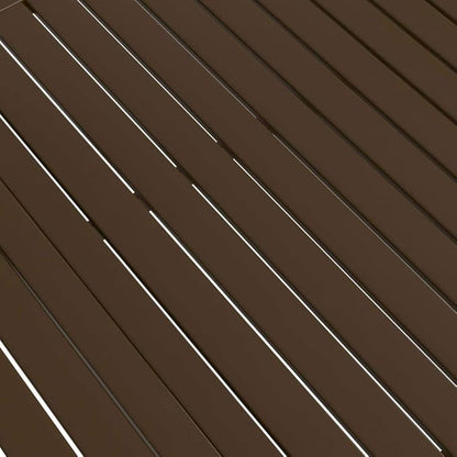 Patio Table Brown 55.1"x31.5"x28.3" Steel,Industrial Style Patio Table with Slatted Design for Outdoor Living Patio & Garden Tables