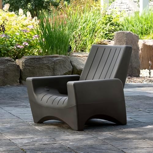 Step2 Switchback Chair - Adirondack Chair for Patio, Porch, Pool, Fire Pit - Durable Outdoor Patio Chair with Back Support for Adults, Dark Cedar
