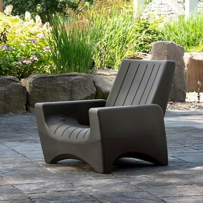 Step2 Switchback Chair - Adirondack Chair for Patio, Porch, Pool, Fire Pit - Durable Outdoor Patio Chair with Back Support for Adults, Dark Cedar