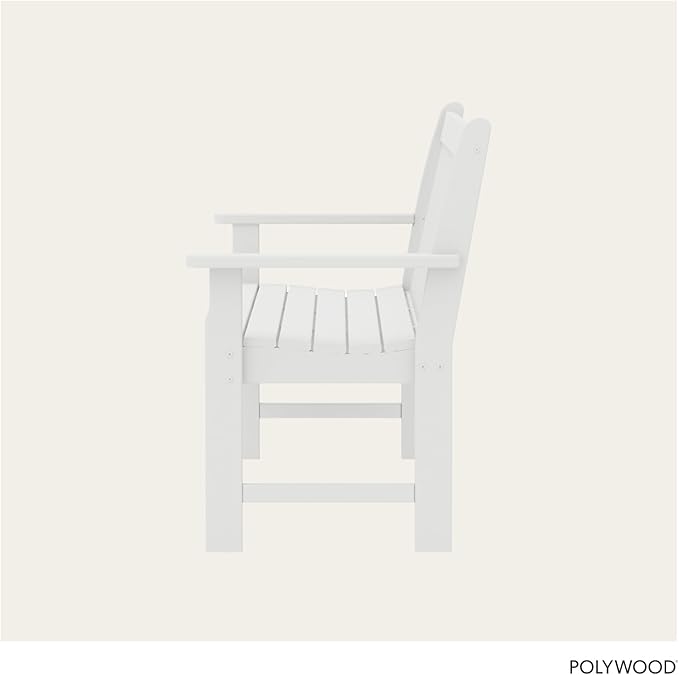 POLYWOOD Vineyard 60" Outdoor Patio Bench, White - Photo 6