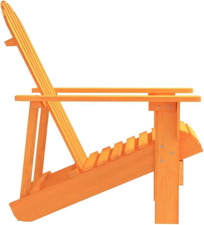 Orange Solid Fir Wood Ergonomic Adirondack Chair for Garden Patio - Photo 4