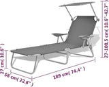 Sun Lounger, Outdoor All-Weather Patio Chaise Lounge Chair, Outdoor Recliner Lounge Chair Sun Loungers, for Garden - Photo 2