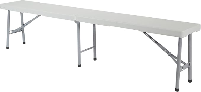Office Star Resin Furniture for Indoor or Outdoor Use, Single, Fold in Half 6 Foot Bench - Photo 3