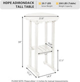 Sundale Outdoor 39 Inches Height Adirondack Bar Table, Patio HDPE Pub Height Round Counter Table - Photo 3