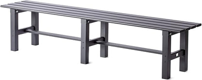 TECSPACE 71 Inches Aluminum Outdoor Weatherproof Bench Backless, 550 LBS Bearing Capacity Garden Porch Bench, Black