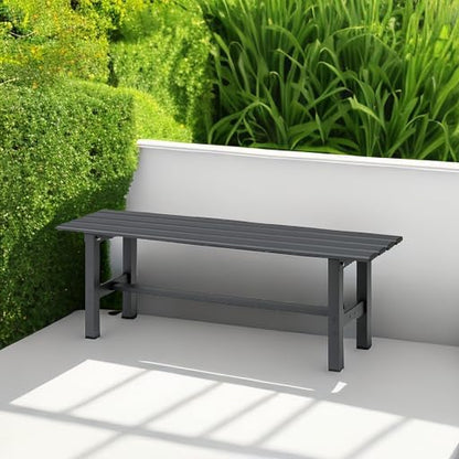 VegTrug Aluminium Garden Bench, Outdoor Bench for Garden and Patio, Wood-Effect Bench, 120 cm, Powder-Coated Gray