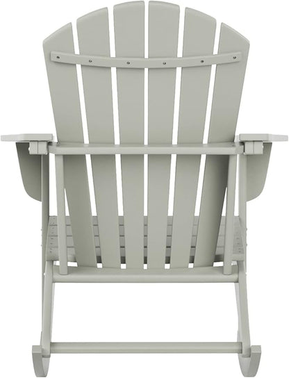 WestinTrends Dylan Outdoor Patio Poly Plastic Adirondack Rocking Chair, Sand