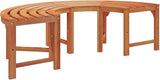 Tree Bench Natural 160x80x45cm Solid Eucalyptus Wood Garden Bench Vintage Vibe Patio Bench - Photo 7