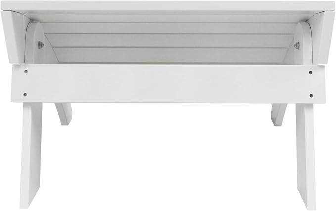 WestinTrends Tuscany Adirondack Ottoman, Real Wood Like Outdoor Ottoman for Patio, All Weather Poly Lumber Folding Ottoman Footrest for Adirondack Chair, White