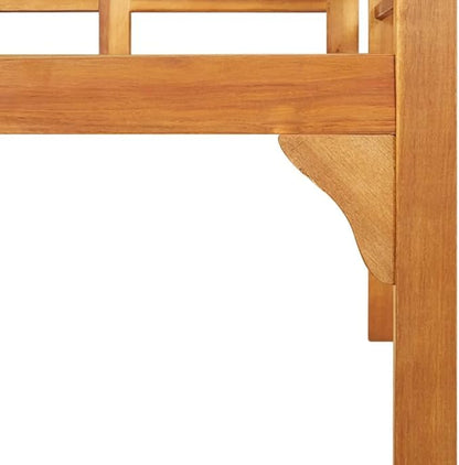 BOWERY HILL Solid Acacia Wood Garden Bench, Brown Oiled Finish, Ergonomic Rectangular Design, Indoor/Outdoor Use, 49.2 x 49.2 x 34.4 in, Rustic Patio Furniture for Relaxed Seating