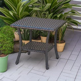 Rilyson Patio Tables Outdoor Coffee Table - Wicker Rattan Side Tables with 2-Tier Storage Shelf End Table for Porch - Photo 2