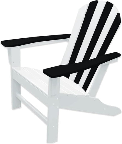 NewTechWood Atlantic Classic Curveback Plastic Weather Resistant Patio Adirondack Chair, Easy Installation, Widely Used in Outdoor, Fire Pit, Deck, Lawn, Outside, Garden Chairs (Zebra)