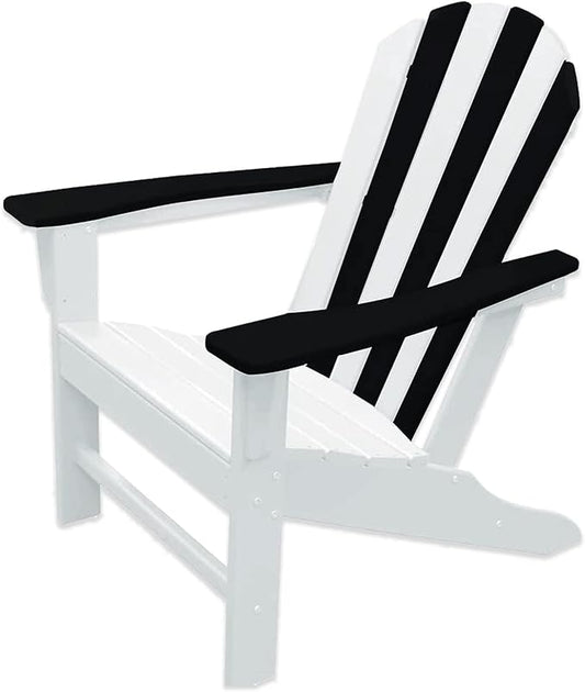 NewTechWood Atlantic Classic Curveback Plastic Weather Resistant Patio Adirondack Chair, Easy Installation, Widely Used in Outdoor, Fire Pit, Deck, Lawn, Outside, Garden Chairs (Zebra)