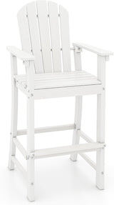 Tangkula Outdoor Tall Adirondack Chair 30 Inches Seat Height, HDPE Bar Height Patio Chair with High Backrest - Photo 9
