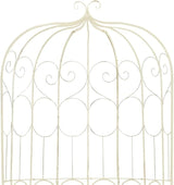 vidaXL Garden Bench Antique White Wrought Iron Medium Decorative Inlays - Photo 3