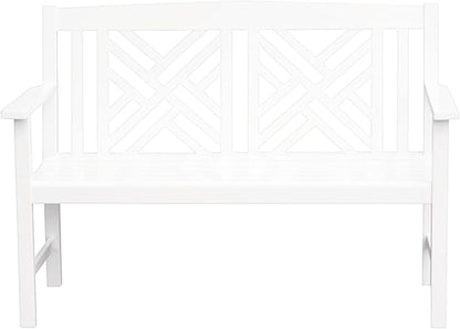 Achla Designs Fretwork Garden Bench, 4 ft White
