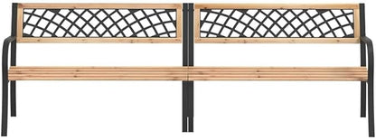 Twin Garden Bench Natural Wood Chinese fir Wood Large Durable for Garden and Patio