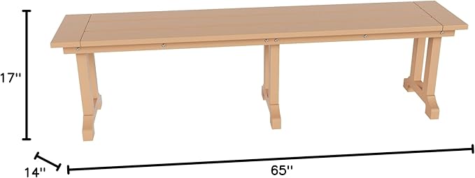 WO WESTIN OUTDOOR HDPE Laguna Trestle 65" Bench,Teak