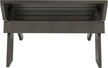 WestinTrends Tuscany Adirondack Ottoman, Real Wood Like Outdoor Ottoman for Patio, All Weather Poly Lumber Folding Ottoman Footrest for Adirondack Chair, Charcoal Gray