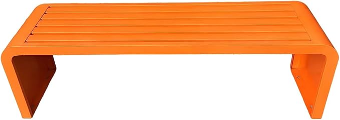 Garden Bench Backless, Patio Benches for Outdoors 100/120/150/180 Cm Outside Bench Seat Iron Steel Frame, Weatherproof Park Benches for Entryway Lawn Yard Balcony Decor(Orange,180 cm/70.87 in)