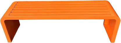 Garden Bench Backless, Patio Benches for Outdoors 100/120/150/180 Cm Outside Bench Seat Iron Steel Frame, Weatherproof Park Benches for Entryway Lawn Yard Balcony Decor(Orange,180 cm/70.87 in)