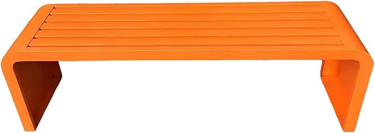 Garden Bench Backless, Patio Benches for Outdoors 100/120/150/180 Cm Outside Bench Seat Iron Steel Frame, Weatherproof Park Benches for Entryway Lawn Yard Balcony Decor(Orange,100 cm/39.37 in)