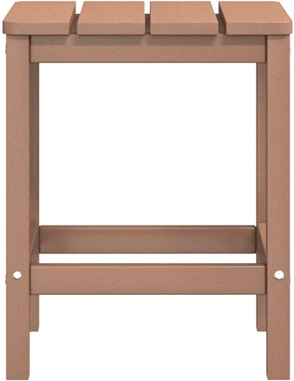 Brown HDPE Adirondack Chair Set with Side Table, 2 Chairs and Matching Table for Outdoor Patio Garden, Durable Steel Frame and Comfortable Wide Armrests, Rustic Design
