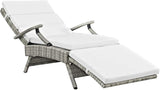 Modway Envisage Outdoor Patio Wicker Rattan Chaise Lounge in Light Gray White - Photo 6
