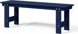 WestinTrends Ashore Outdoor HDPE 48" Modern Backless Patio Bench, Navy Blue - Photo 6
