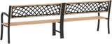 94 in Brown Fir Wood Outdoor Garden Bench, 2-Seat Patio Seating with Steel Frame - Photo 6