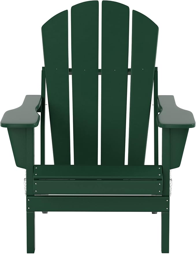 WO Home Furniture Adirondack Chairs Table Set of 3 PCS Outdoor Folding Chairs Coffee Table Weather/UV Resistant for Lawn - Photo 3