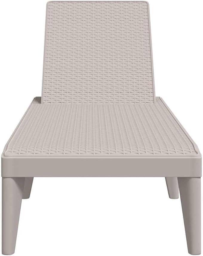 Adjustable Sun Lounger for Garden Patio, Brown Polypropylene Outdoor Recliner Chair, Ergonomic Basketweave Design - Photo 4