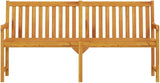 70.9" Acacia Wood Garden Bench, Outdoor Seating for 3, Rustic Brown Patio Furniture, Long Front Porch Seating - Photo 4