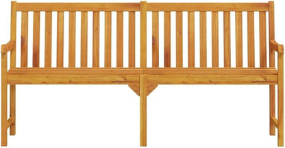 Solid Acacia Wood Garden Bench 70.9 Inch Outdoor Patio Seating with Rustic Charm and Weather-Resistant Finish, Durable Furniture for Backyard Terrace and Family Gatherings