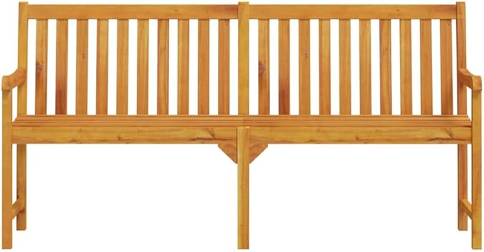 Solid Acacia Wood Garden Bench 70.9 Inch Rustic Outdoor Bench for Patio Backyard and Terrace Comfortable Seating for 3 Weather Resistant Durable