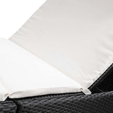 Black Cream Sunlounger Outdoor Chaise Lounge 24.4x75.6x37.4 in Foldable PE Rattan Patio Tanning Chair for Poolside - Photo 7
