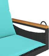 Patio Swing Bench Black Outdoor Garden Seating with Plush Cushions Weather Resistant Materials Compact Design for - Photo 8