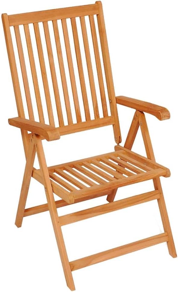 8 Piece Solid Teak Folding Dining Chairs for Outdoor Patio 28.1x22.4x42.9 in Reclining Lawn Furniture Set with 7 Angles for Garden Sunroom Backyard