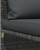 vidaXL Sectional Middle Sofa - Outdoor Comfort with Cushions, Gray Poly Rattan Material - Photo 4
