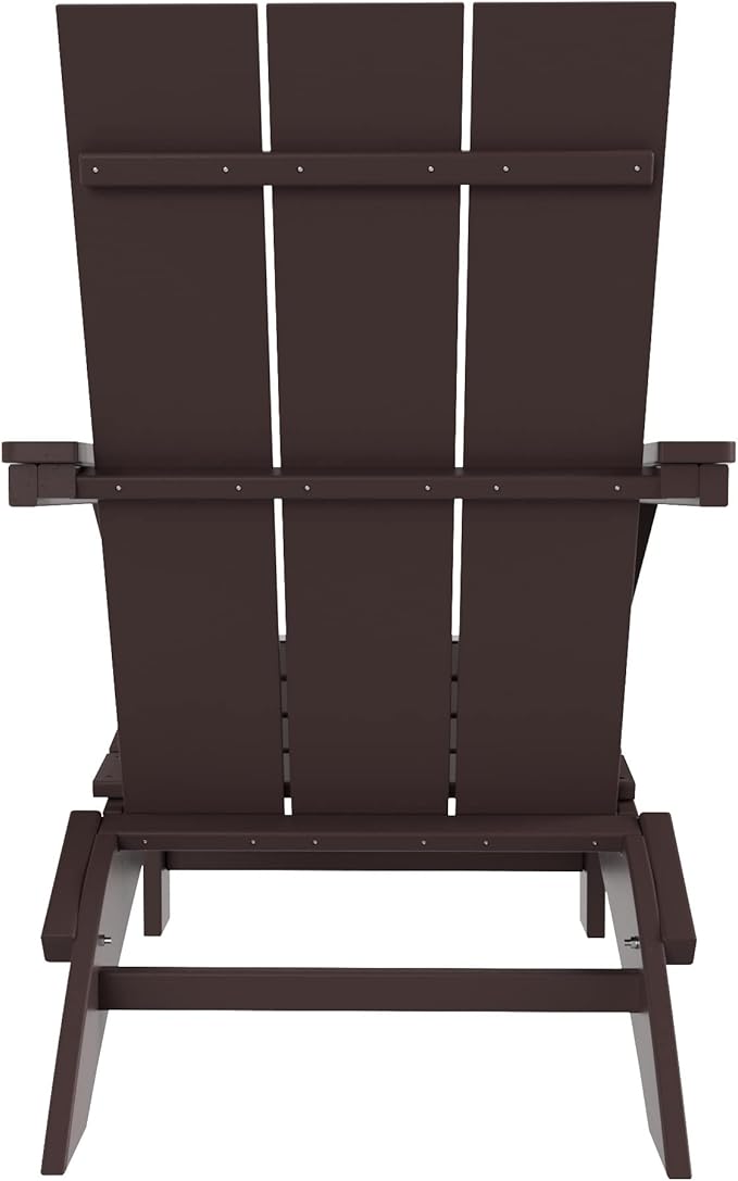 WestinTrends Ashore Modern Outdoor Folding Adirondack Chair (Set of 2), Dark Brown