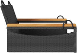 Patio Swing Bench Black, Outdoor Poly Rattan Swing Bench with Powder-Coated Steel Frame - Photo 5