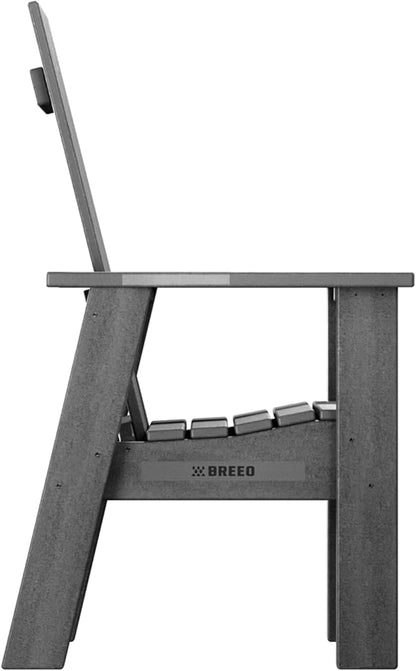 Breeo X Series Adirondack Campfire Chair – Poly Lumber Fire Pit Seat with 304 Stainless Steel Accents, Outdoor Patio & Camping Essentials with Arm Rest - Ergonomic, Sustainable Outdoor Chair - Gray