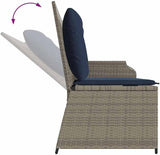 Gray Poly Rattan Garden Bench with Cushion - Photo 8