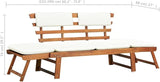 Patio Bench with Cushions, Park Wooden Bench, Garden Bench, Balcony Bench, Outdoor Furniture, Picnic Bench - Photo 2