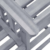 vidaXL Solid Acacia Wood Patio Chair Set with Tea Table and Cushions - Gray/Cream - Photo 5