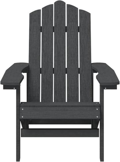 Adirondack Garden Chair with Table Adirondack Chair Garden Chair Wood Recliner Chair Adirondack Garden Chair Deck Chair Balcony Chair Garden Lounger HDPE Anthracite