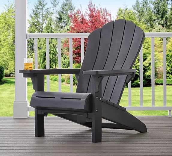 Outdoor Everest Adirondack Chair with Integrated Cupholder (Graphite Gray)